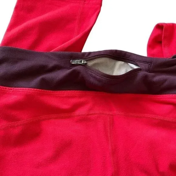 Nike Dri Fit Epic Run Cropped Leggings in Red/Maroon - Picture 4 of 6